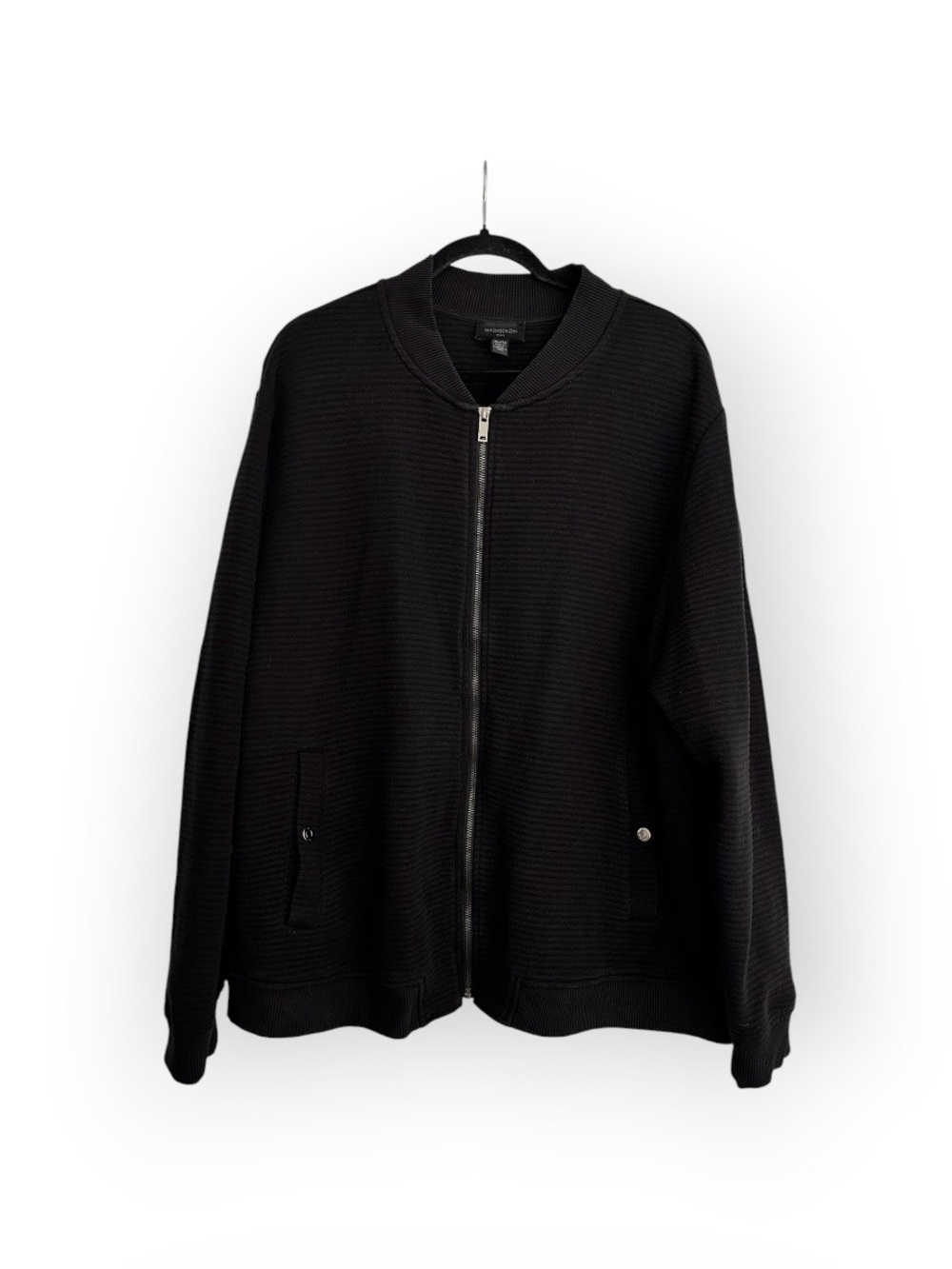 Magaschoni Men's Rubbed Zip Front Jacket